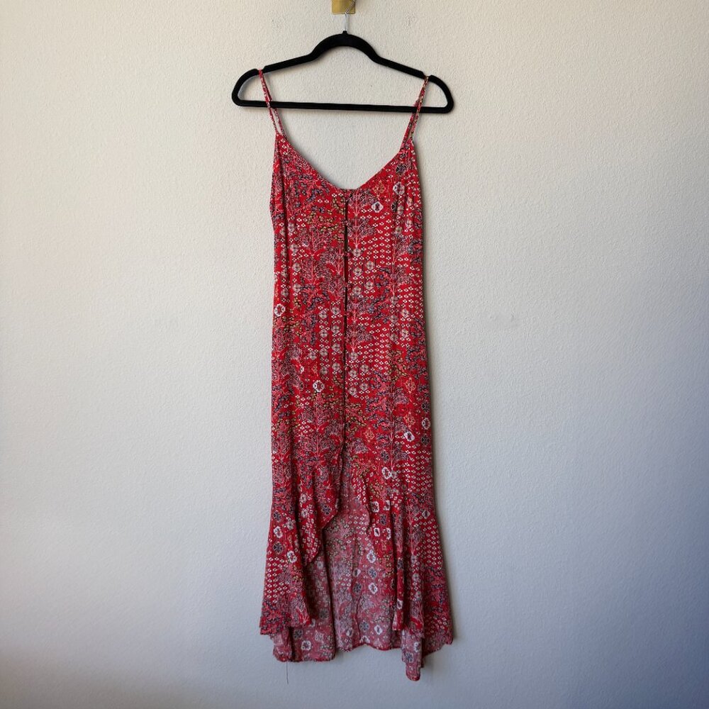 Abel The Label Anthropologie Red Floral Hi-Low Dress Size XS - Picture 2 of 6